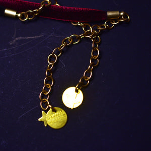 Velvet & Gold O ring Choker