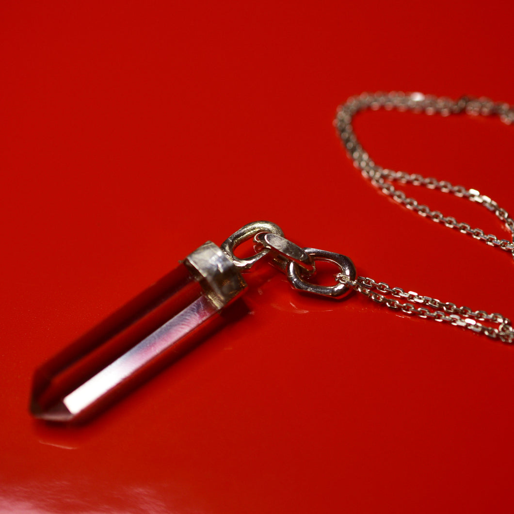 Crystal Clear Sterling silver chain pendant