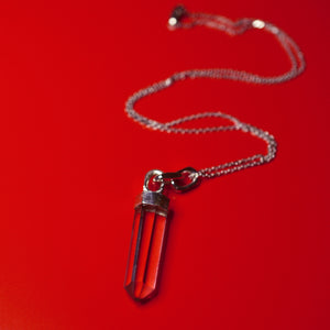 Crystal Clear Sterling silver chain pendant