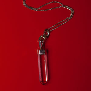 Crystal Clear Sterling silver chain pendant