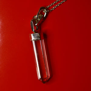 Crystal Clear Sterling silver chain pendant