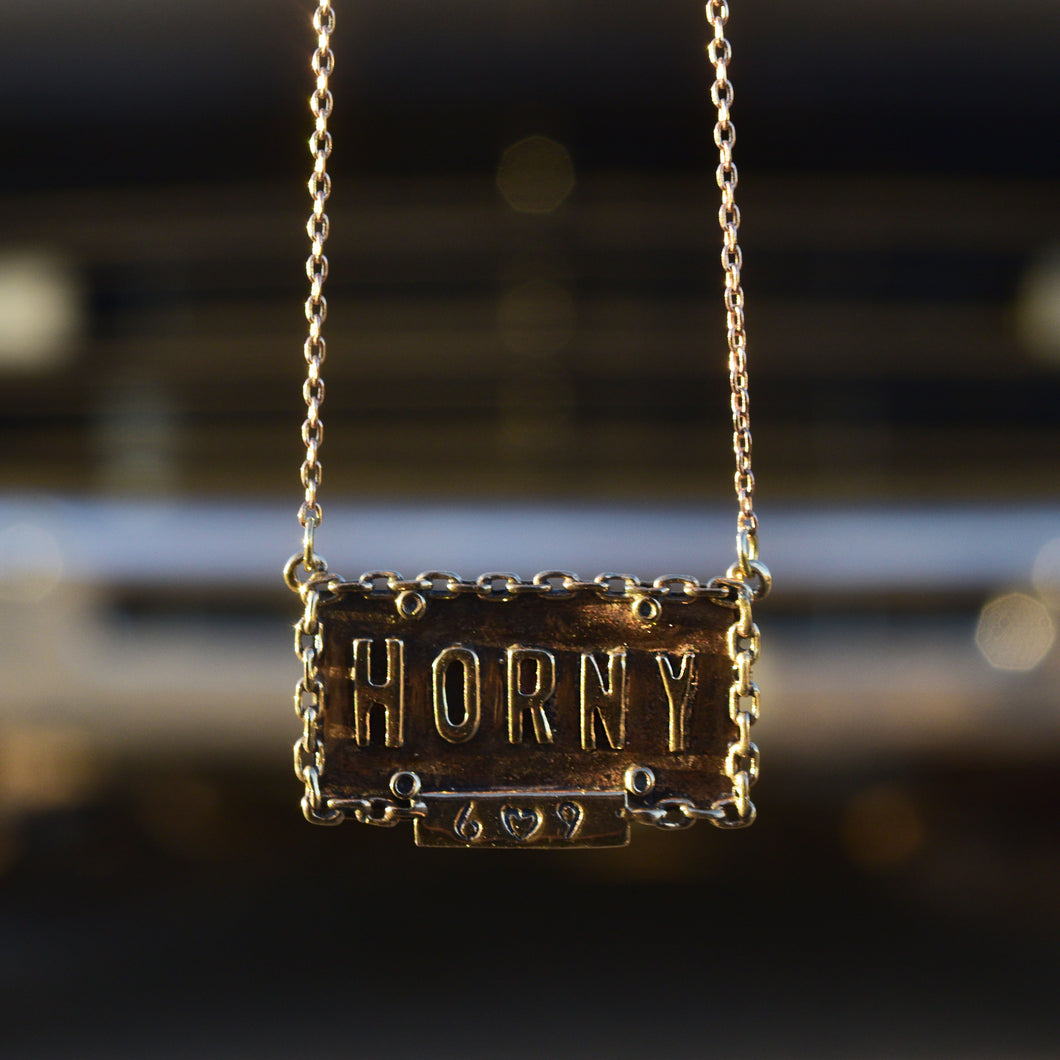 Horny License Plate Necklace