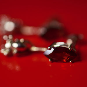 Itsy Bitsy Spider Garnet Studs
