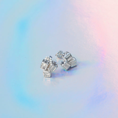 Devils Luck 666 Dice - Stud Earrings
