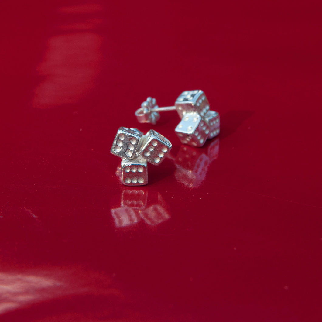 Devils Luck 666 Dice - Stud Earrings