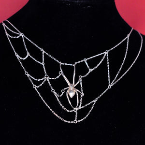 Black Widow Web Necklace