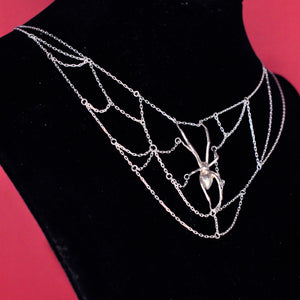 Black Widow Web Necklace